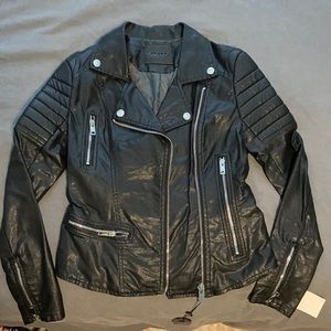 Black leather jacket